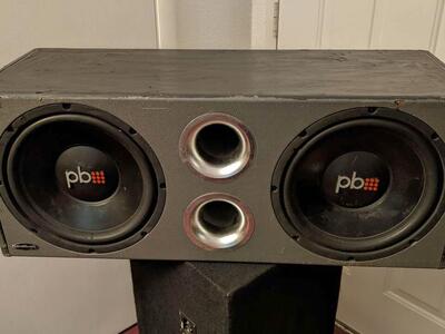 powerbass dual 12" vented subwoofers