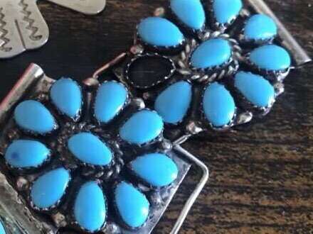 ANTIQUE TURQUISE STERLING SILVER WATCH PIECES
