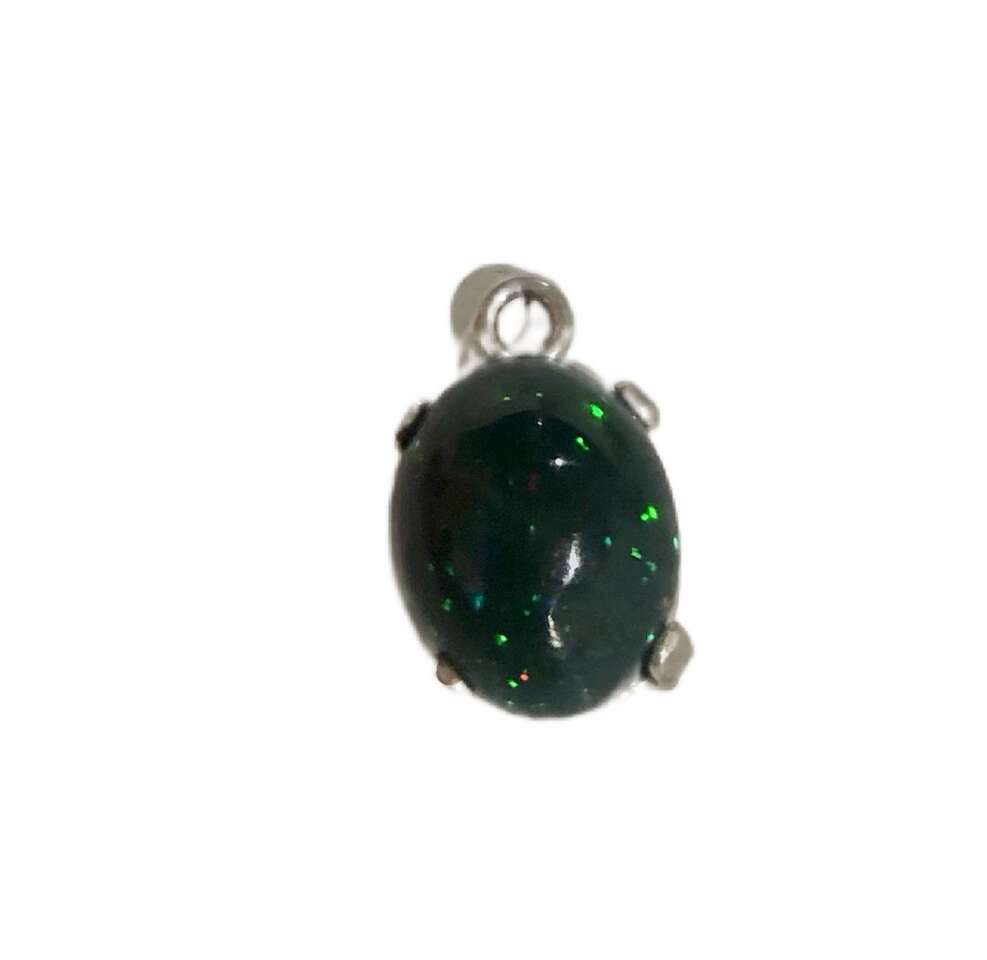 GENUINE BLACK OPAL PENDANT 925 SILVER