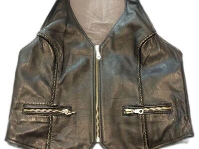 VINTAGE LEATHER HALTER VEST SZ SMALL
