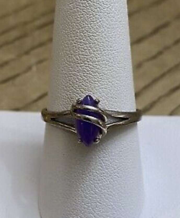 Lavender Jade Sterling Silver Ring - Size 6