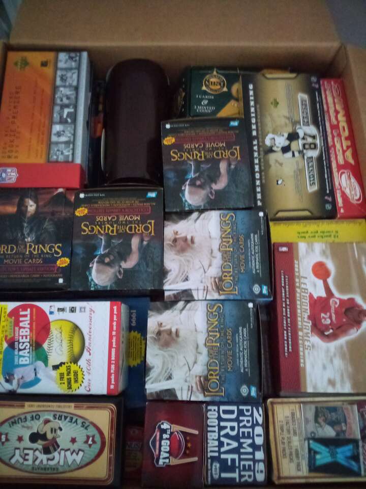 Empty collectible card boxes