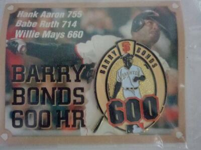Barry Bonds 600th Home Run Pin