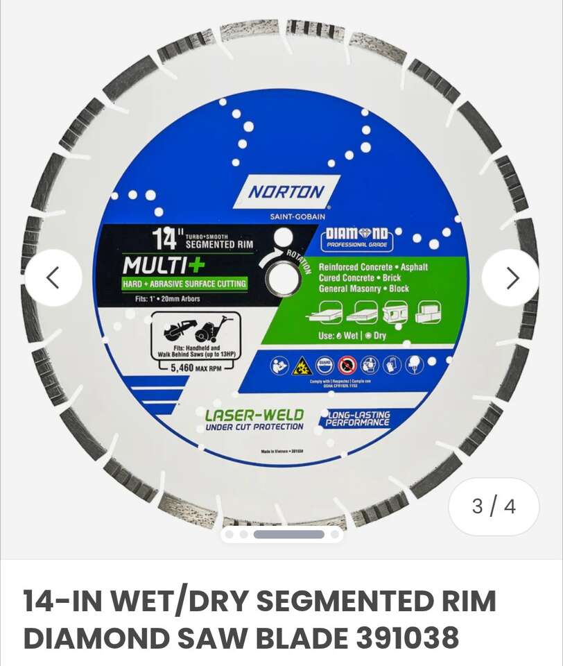 Brand New 14" Diamond Professional Blades