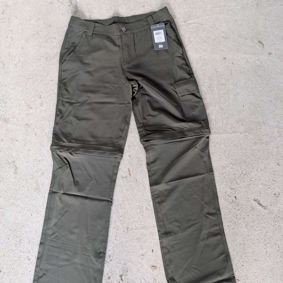 New Boys Green Lightweight Convertible Cargo Pants