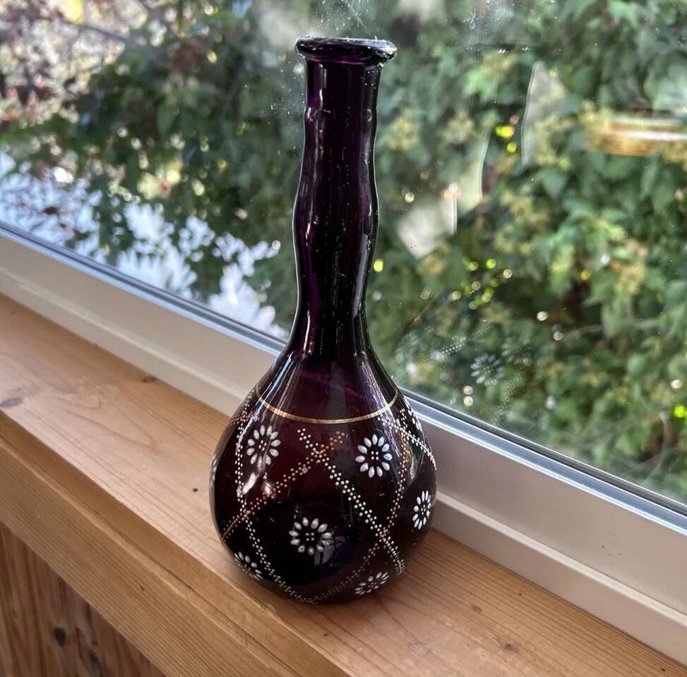 Antique Purple Barber Bottle