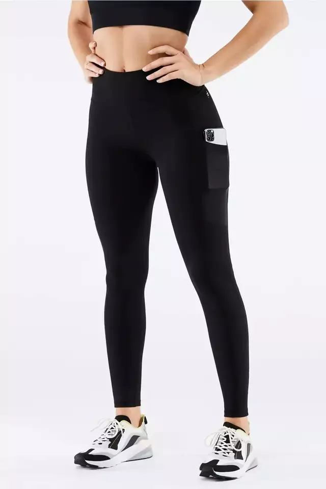 Fabletics Women On The Go High Waisted Pocket Legging XS Black Activewear *NEW*