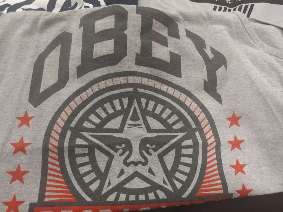 Tank top is OBEY SIZE large