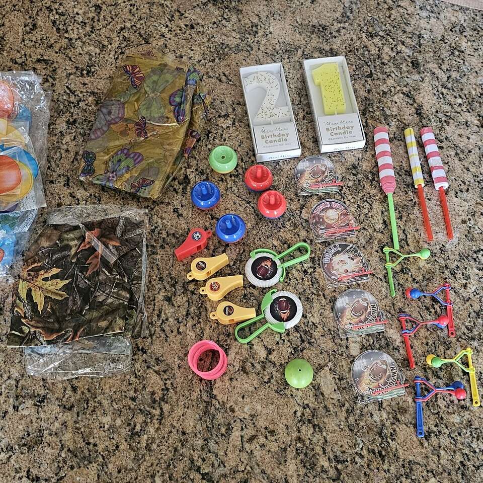 Leftover birthday trinkets for gift bags!