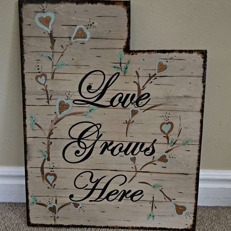 Handcrafted wooden hanging Utah decoration