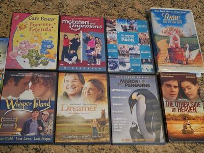 9 family movies (2 vhs and 7 dvds)