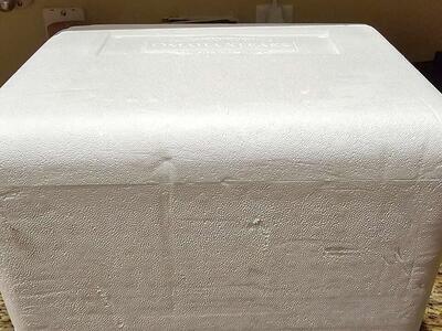 Styrofoam ice chest
