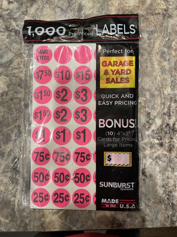 Price Stickers For Garage/Yard Sale New Sealed