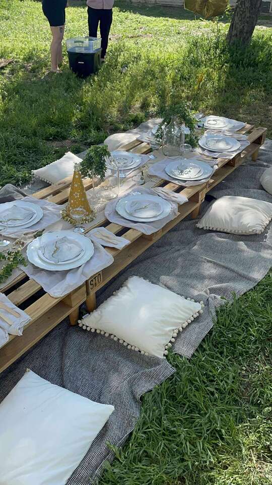 Pallet Low Picnic Style Tables For Rent