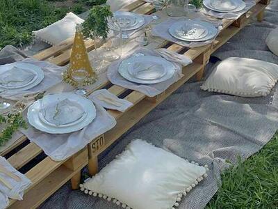 Pallet Low Picnic Style Tables For Rent