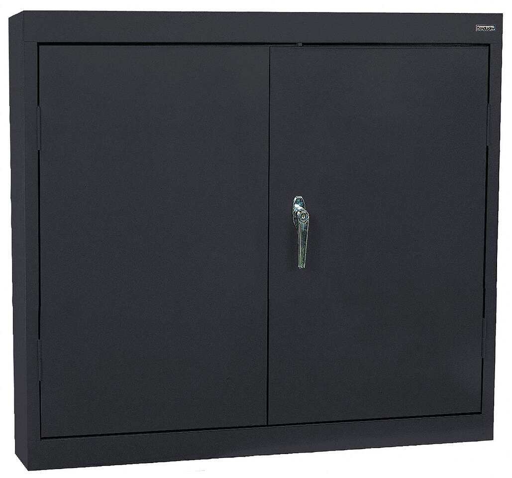 Wall Garage Cabinet Black (30 in. W x 26 in. H x 12 in. D)