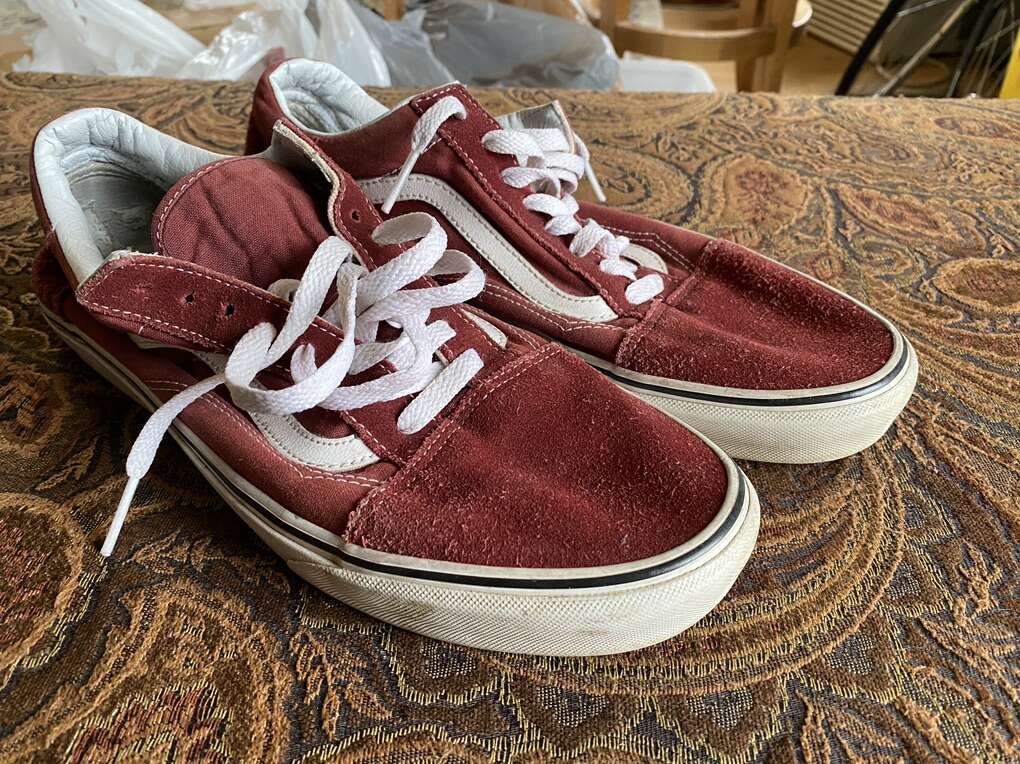 Red Vans Leather Toe 11.5
