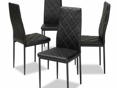 Baxton Studio faux leather brown dining chairs