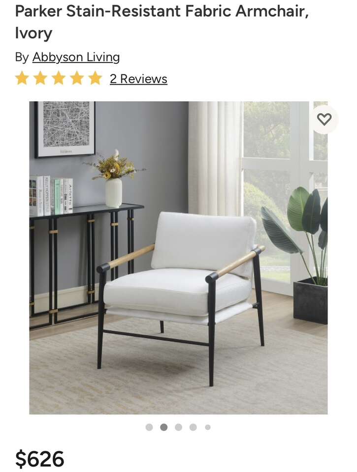 NEW-Parker Stain-Resistant Fabric Armchair,