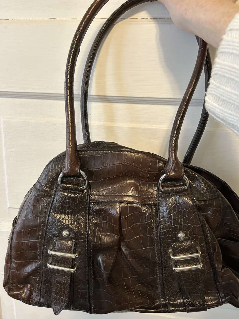 East 5th Ave Alligator Print Faux Leather Shoulder Bag/Purse