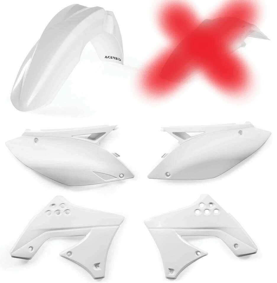 Acerbis White Plastic Kit For Kawasaki KX 250 F 09-12 2141780002