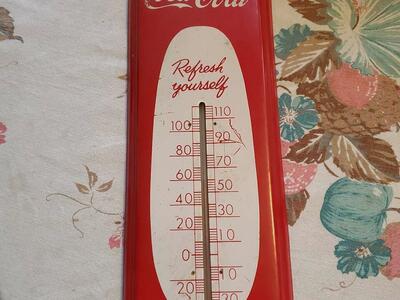 Coca-Cola Metal Thermometer