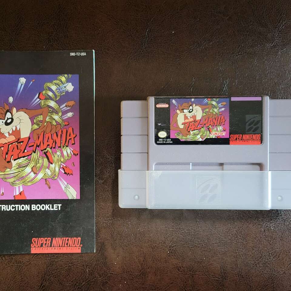 Taz-Mania (Super Nintendo SNES) Tested, Works.
