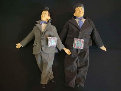 Vintage 1991 Laurel & Hardy Collectible Dolls with