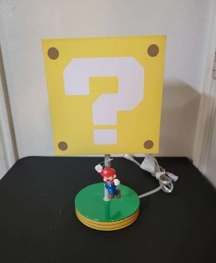 14" Jumping Super Mario Bros Question Block Desk L