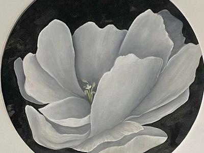 17 In Round Original Oil Painting On Canvas Board