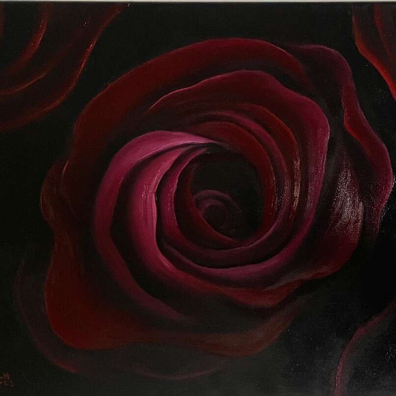 Original Oil Painting Red Roses 16x20 Inches