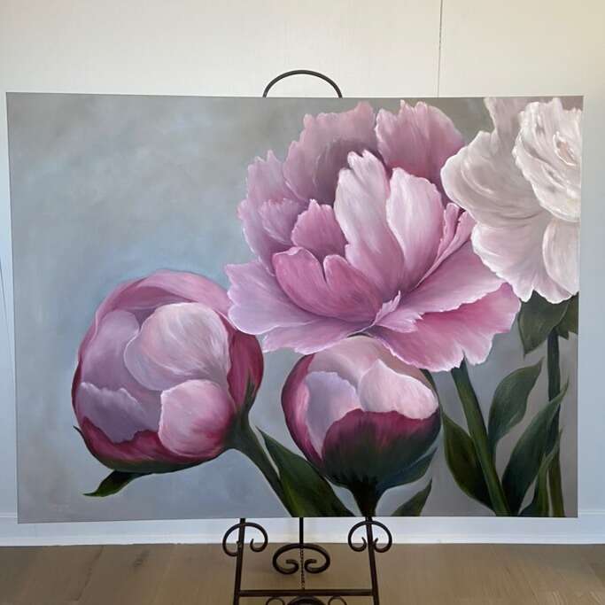 Large Floral Oil Painting 36x48 Inches