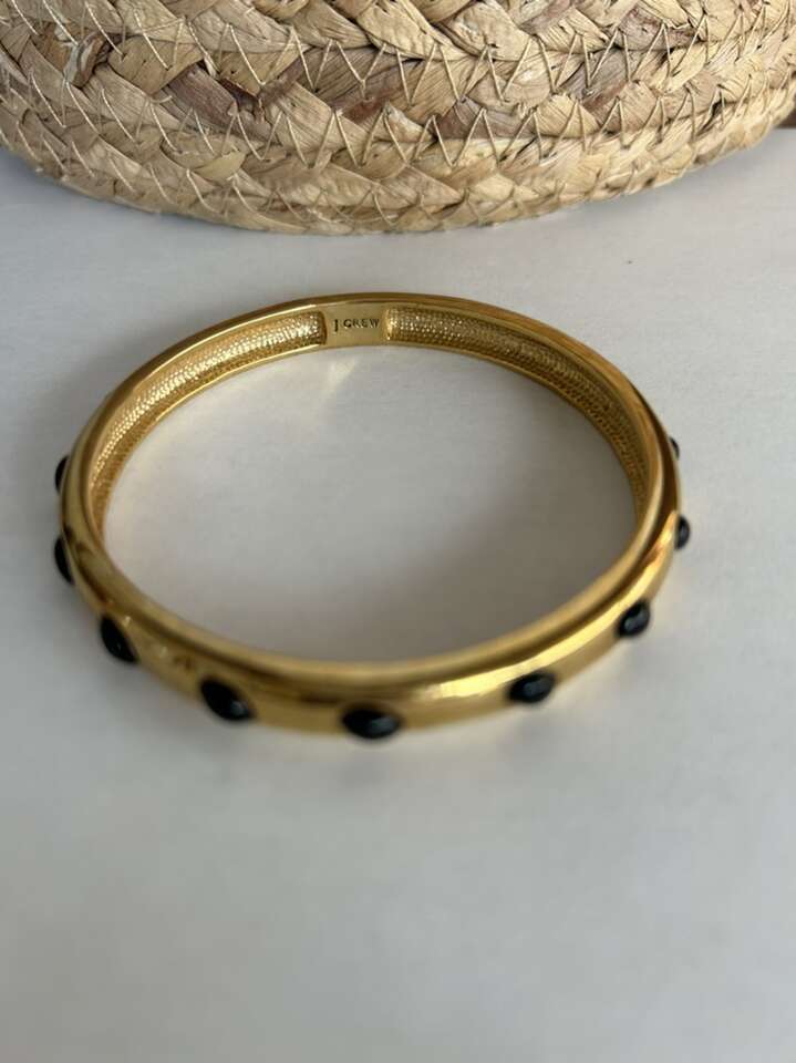 JCrew Gold Tone With Black Stones Bracelet