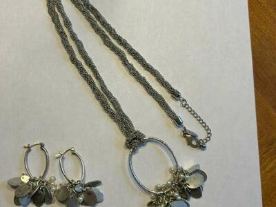 Jewel Kade Sterling Silver Pearl Earring Necklace