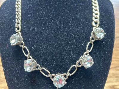 NWT J.Crew Brass Rhinestone Necklace