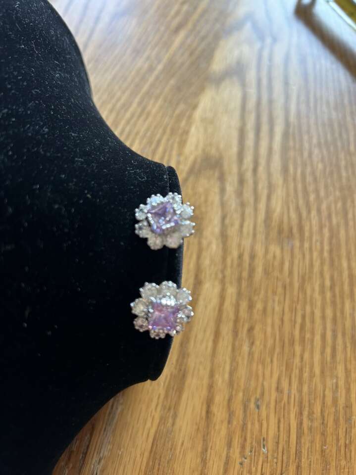 New Sterling Silver 925 Amethyst Earrings