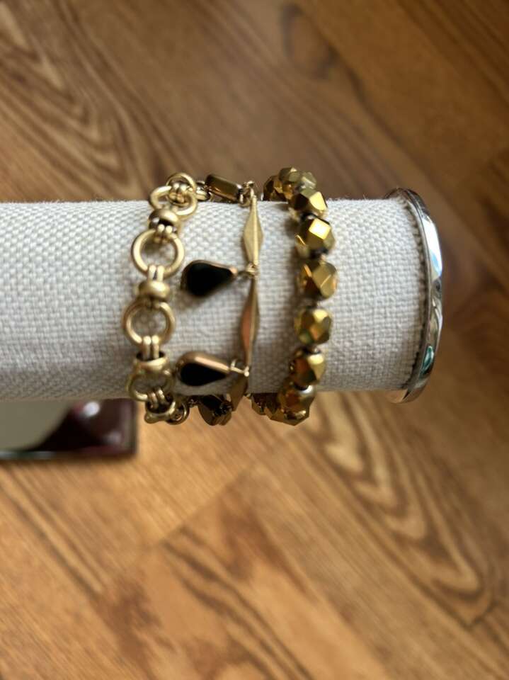 J.Crew Tri Strand Tassel Bracelet Black And Red