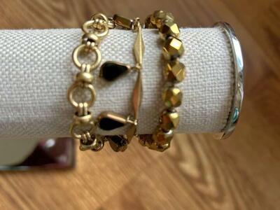 J.Crew Tri Strand Tassel Bracelet Black And Red