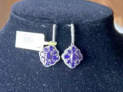 New Karis STS 925 Sterling Silver Amethyst Earring