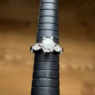 Cubic Zirconium Stainless Steel Ring Size 5 1/2