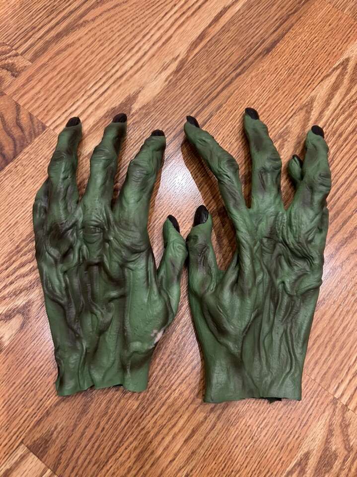 Wicked Hands Green Gloves Zombie Frankinstein