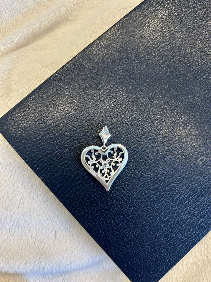 Disney Mickey Mouse Silver Heart Crystal Pendant