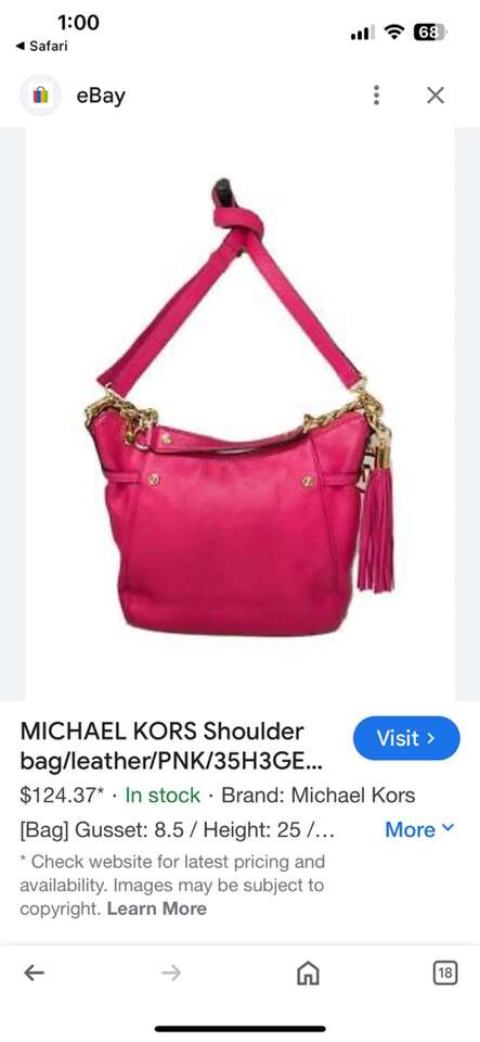 Michael Kors Pink Fushia Pebbled Leather Bag