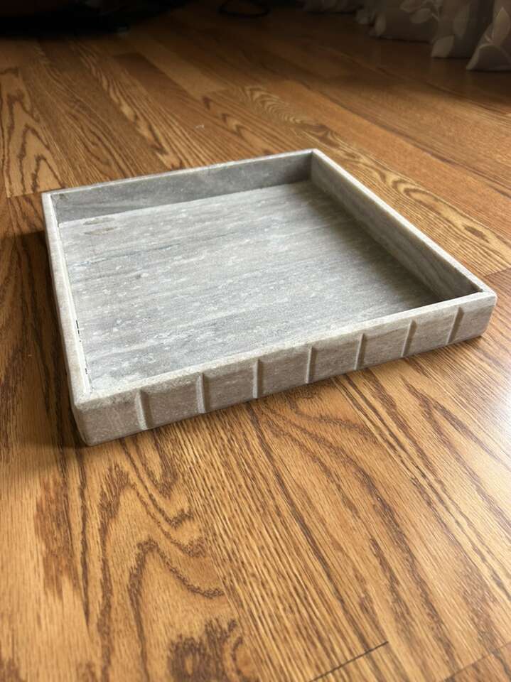 Marble Square Tray 12x12 Grey white Brown