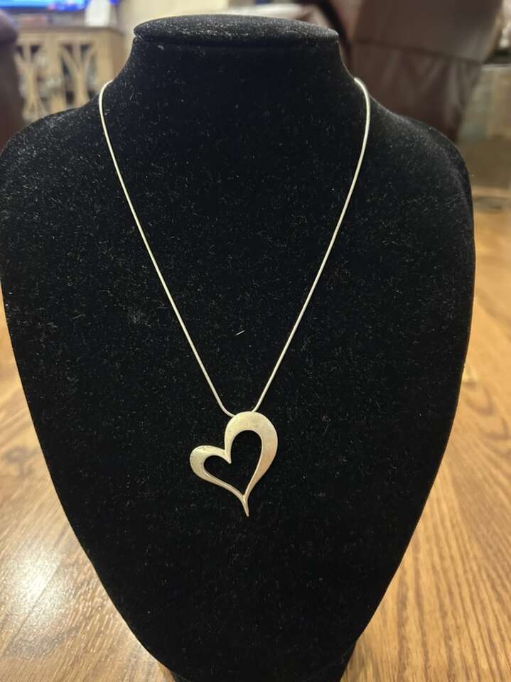 Sterling Silver Open Heart Pendant Chain
