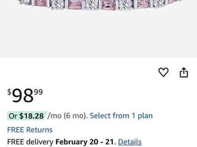 Sterling Silver Tennis Bracelet 7 Pink White CZ