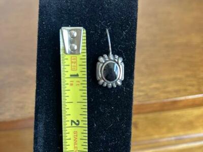 Sterling Silver Black Onyx Earrings 925 Thailand