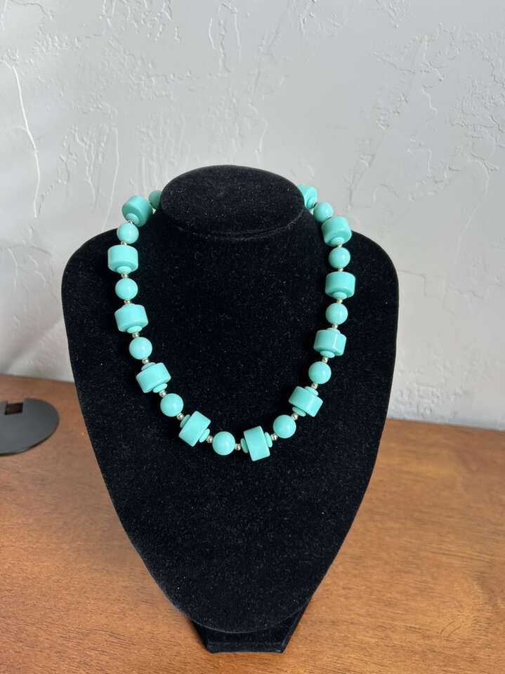 Mint Green Lucite Vintage Necklace