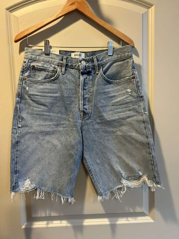 NEW Agolde 28 90's Mid Rise Loose Shorts Denim