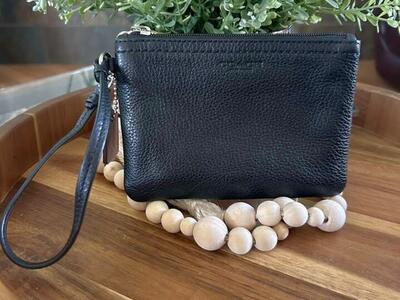 Coach Park Leather Black Wristlet Clutch Wallet